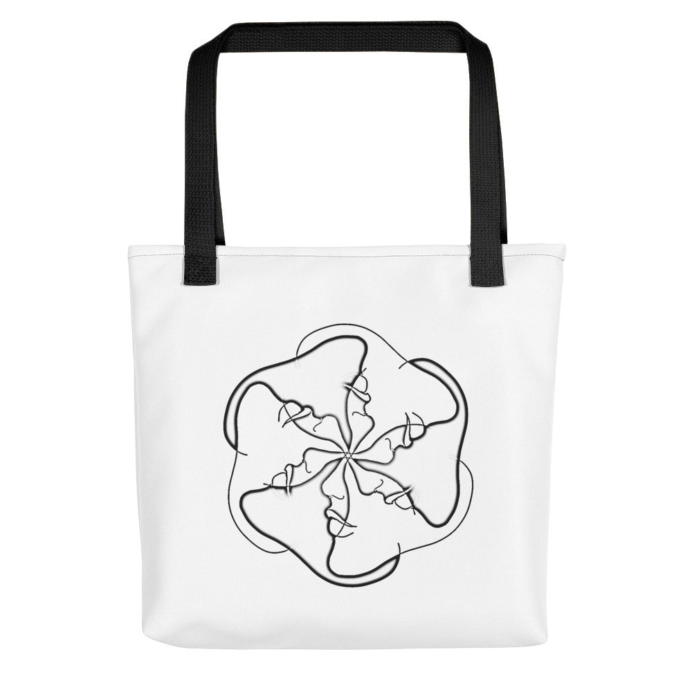 I am a Plastic Bag Tote Multi Eyes in Black Recycled Canvas – Peri.A